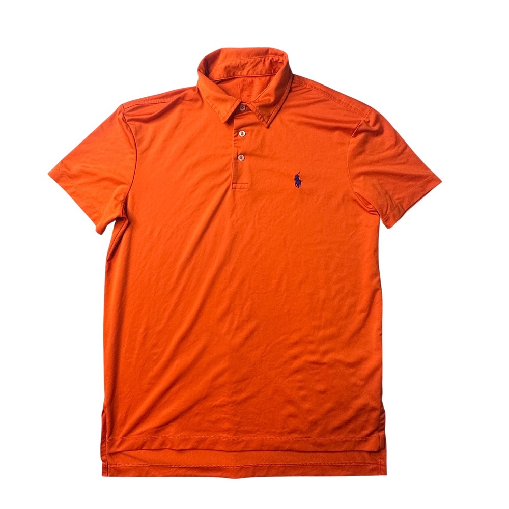 Polo Ralph Lauren Polo Mens M Orange Performance Short Sleeve Pony Logo Stretch